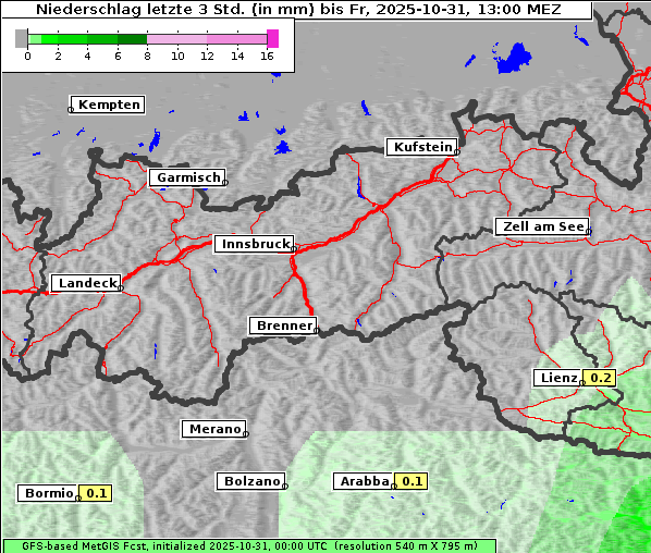 Niederschlag, 31. 10. 2025