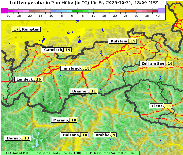 Temperatur, 31. 10. 2025