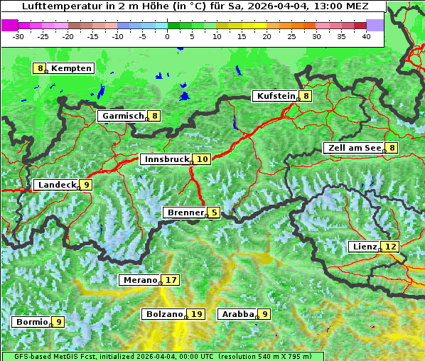 Temperatur, 4. 4. 2026