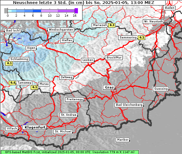 Neuschnee, 5. 1. 2025