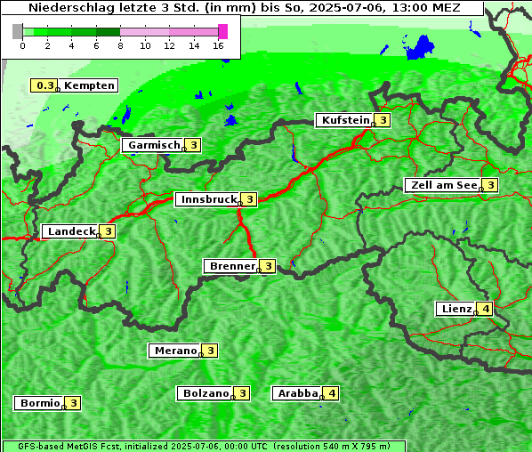 Niederschlag, 6. 7. 2025