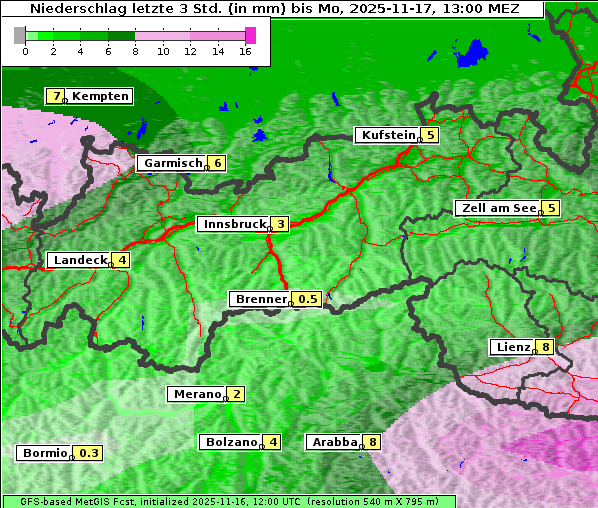 Niederschlag, 17. 11. 2025