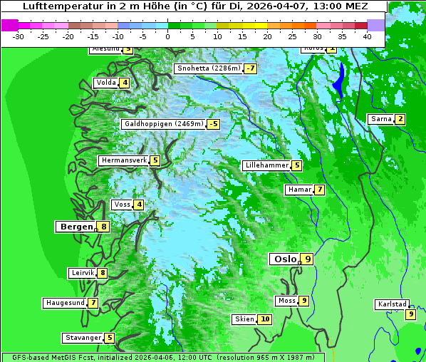 Temperatur, 7. 4. 2026