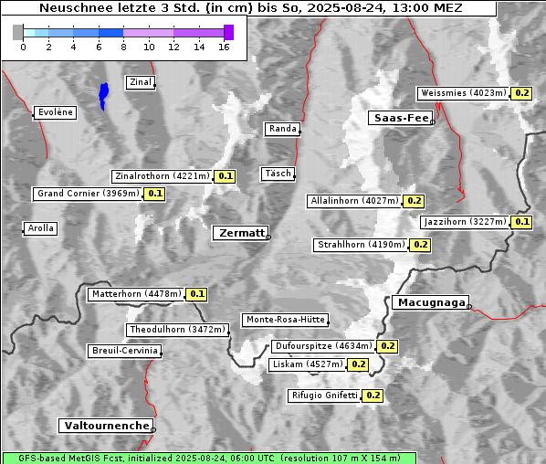 Neuschnee, 24. 8. 2025