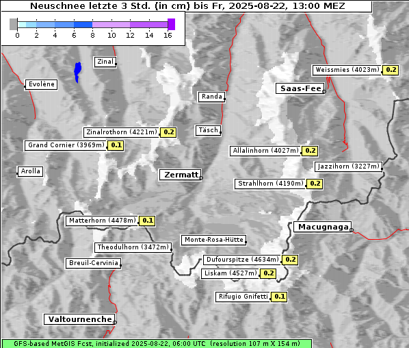 Neuschnee, 22. 8. 2025