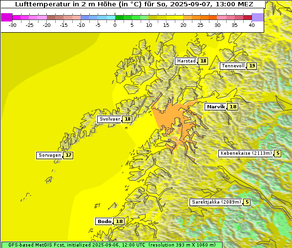 Temperatur, 7. 9. 2025