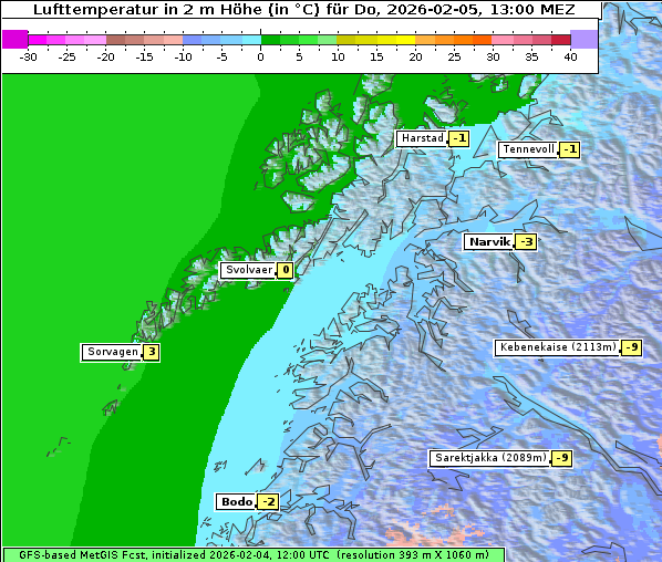 Temperatur, 5. 2. 2026