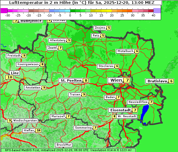 Temperatur, 20. 12. 2025