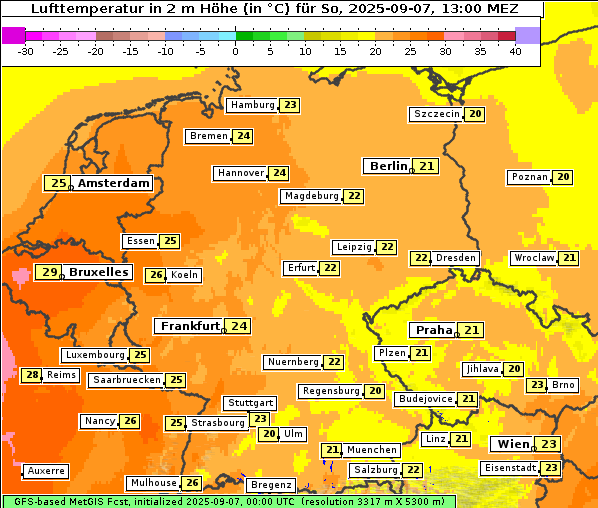 Temperatur, 7. 9. 2025