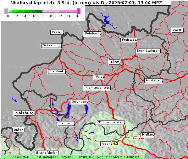 Niederschlag, 1. 7. 2025