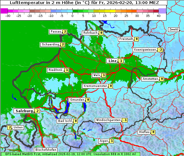 Temperatur, 20. 2. 2026