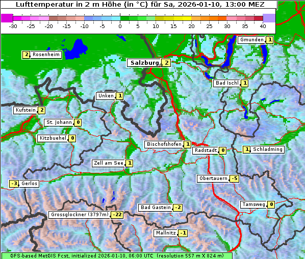Temperatur, 10. 1. 2026