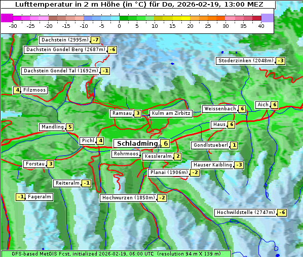 Temperatur, 19. 2. 2026