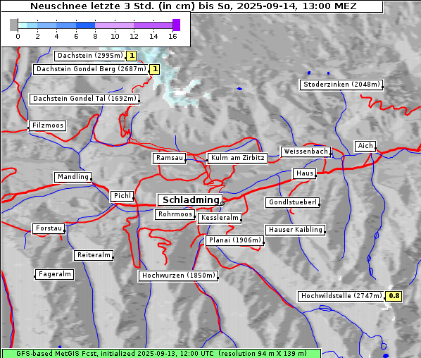 Neuschnee, 14. 9. 2025
