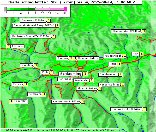 Niederschlag, 14. 9. 2025