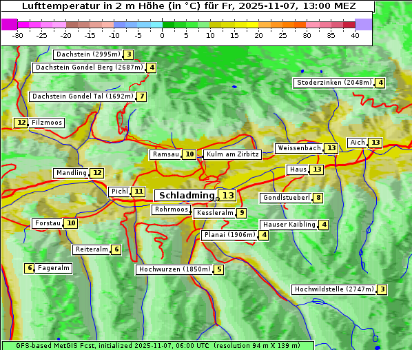 Temperatur, 7. 11. 2025