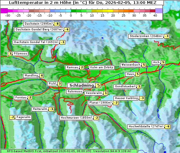 Temperatur, 5. 2. 2026