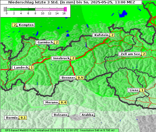 Niederschlag, 25. 5. 2025