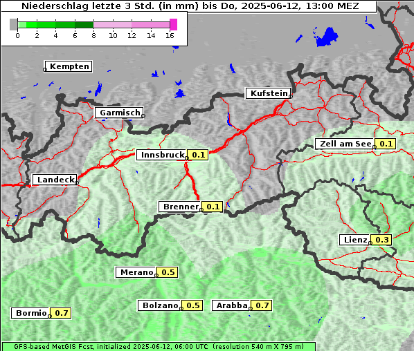 Niederschlag, 12. 6. 2025