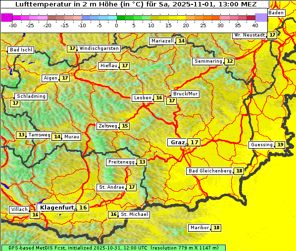 Temperatur, 1. 11. 2025