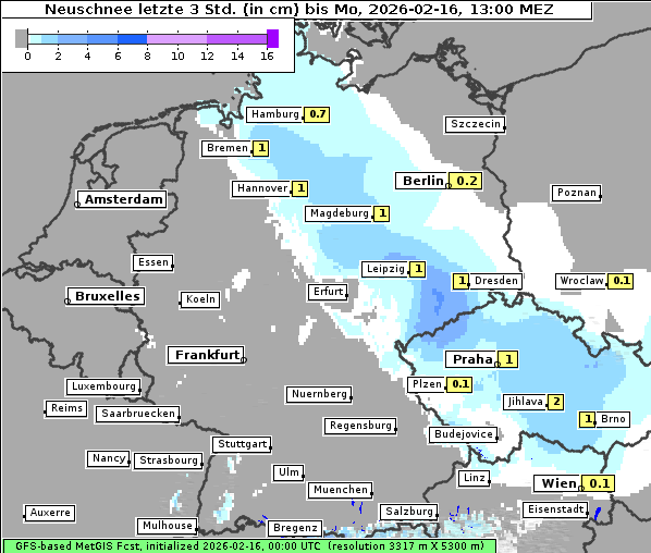 Neuschnee, 16. 2. 2026