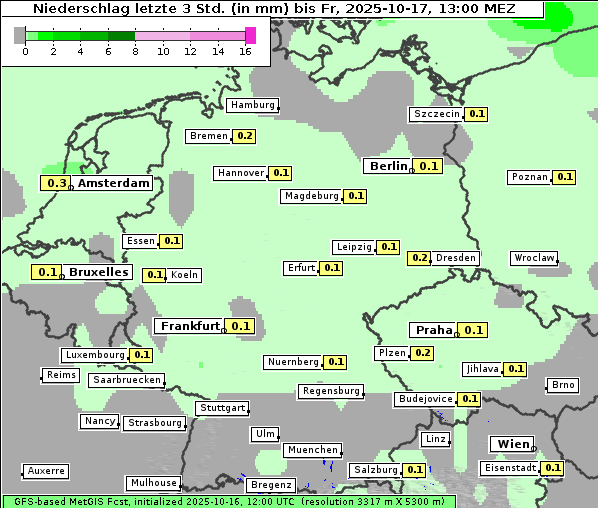 Niederschlag, 17. 10. 2025