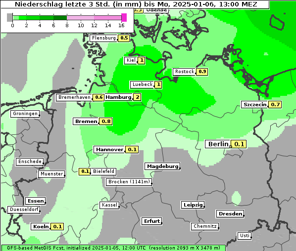 Niederschlag, 6. 1. 2025