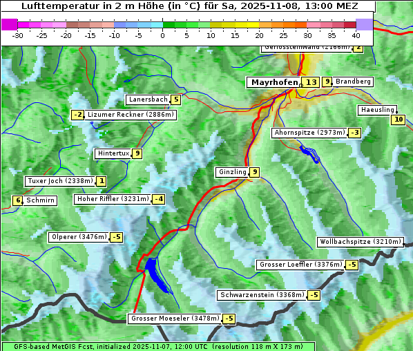 Temperatur, 8. 11. 2025
