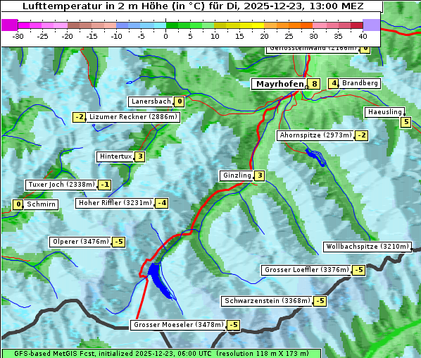 Temperatur, 23. 12. 2025