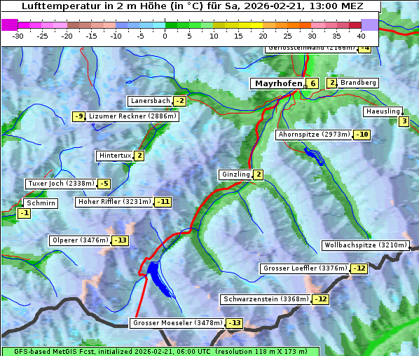Temperatur, 21. 2. 2026