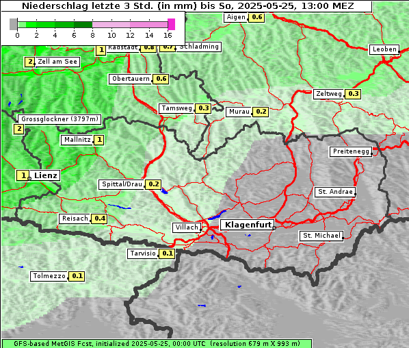 Niederschlag, 25. 5. 2025