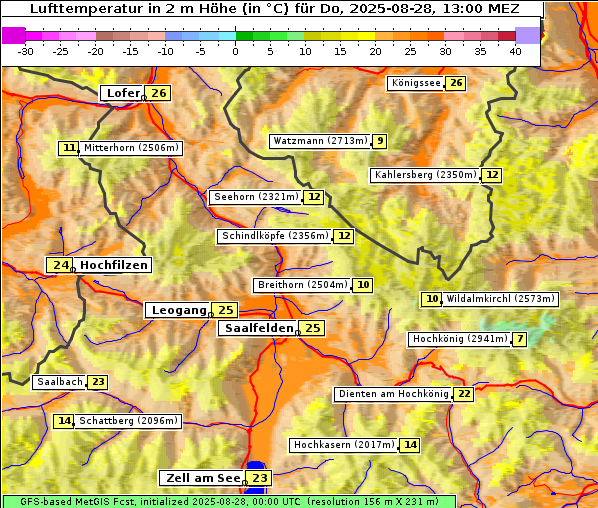 Temperatur, 28. 8. 2025