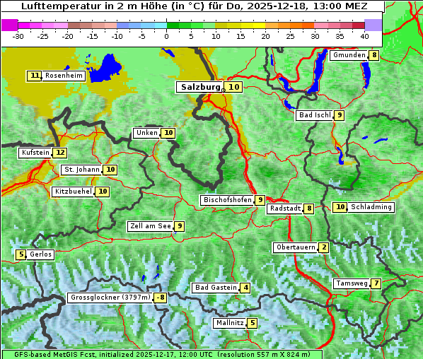 Temperatur, 18. 12. 2025