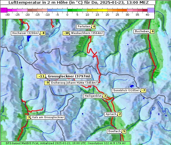 Temperatur, 23. 1. 2025