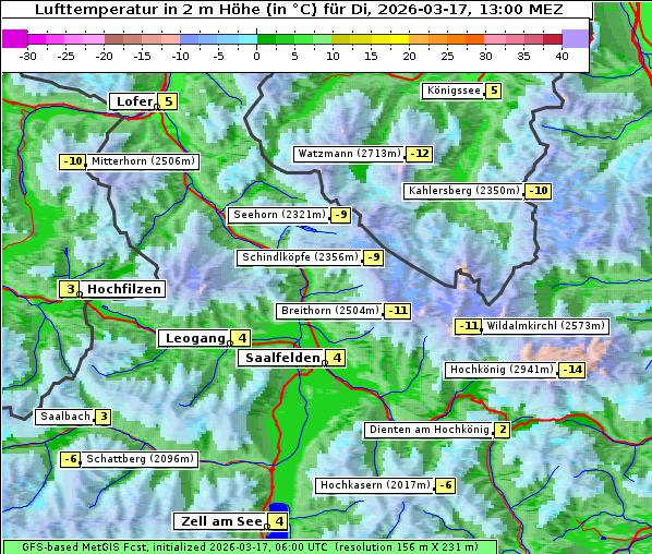 Temperatur, 17. 3. 2026