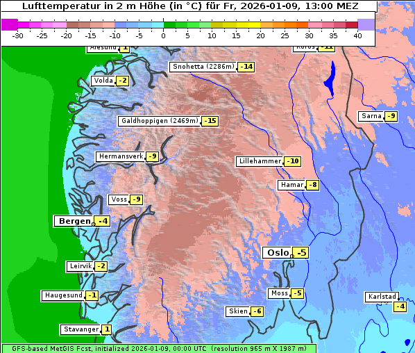 Temperatur, 9. 1. 2026