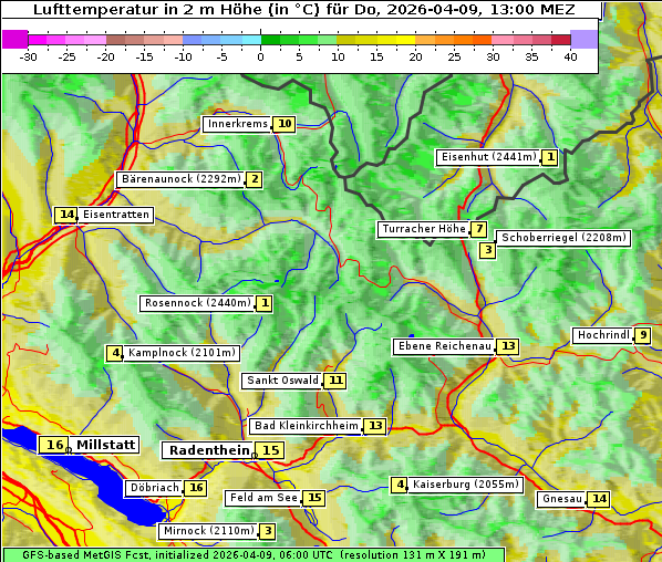 Temperatur, 9. 4. 2026