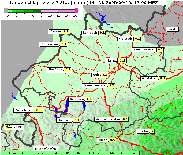 Niederschlag, 16. 9. 2025