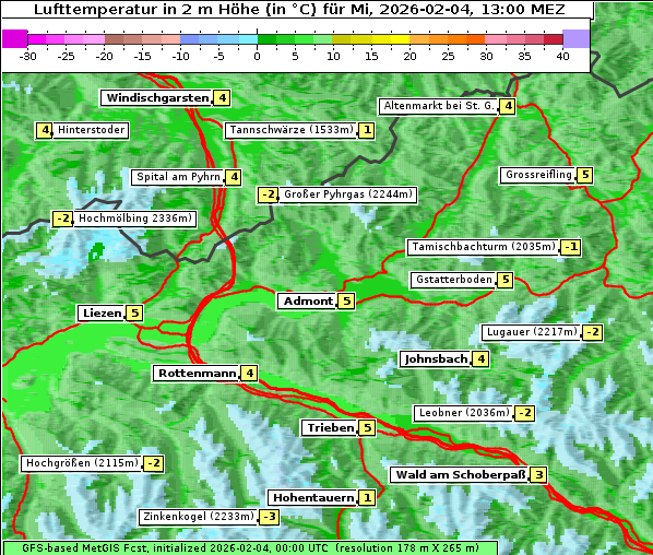 Temperatur, 4. 2. 2026