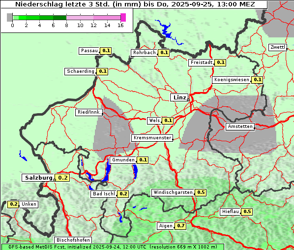 Niederschlag, 25. 9. 2025