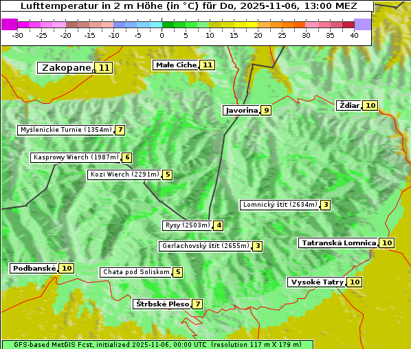Temperatur, 6. 11. 2025