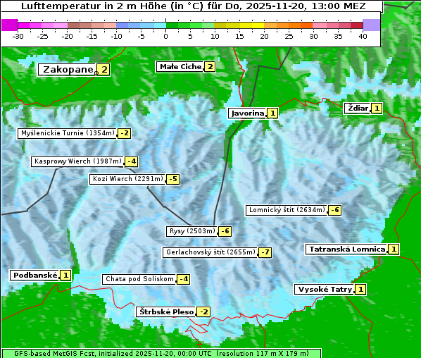Temperatur, 20. 11. 2025