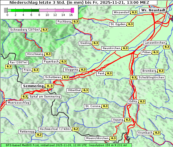 Niederschlag, 21. 11. 2025