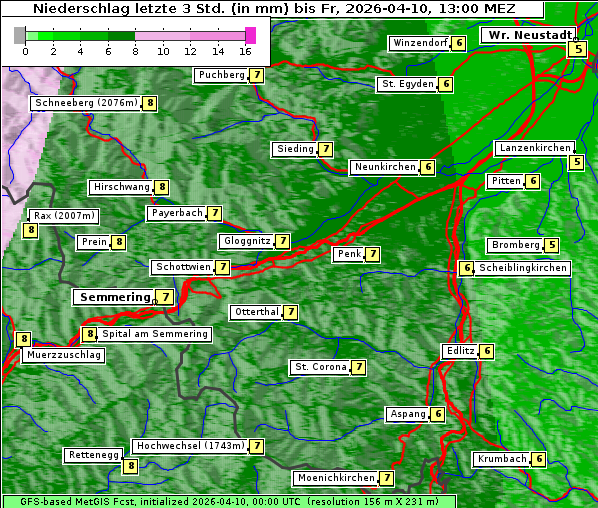 Niederschlag, 10. 4. 2026