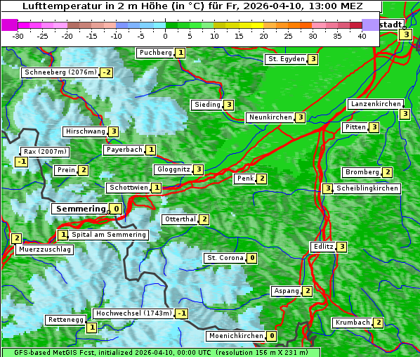 Temperatur, 10. 4. 2026
