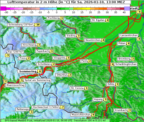 Temperatur, 10. 1. 2026