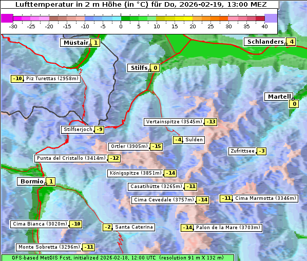 Temperatur, 19. 2. 2026