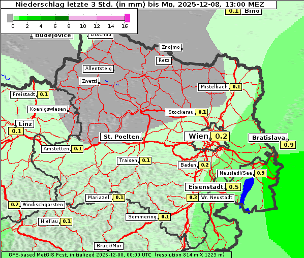 Niederschlag, 8. 12. 2025