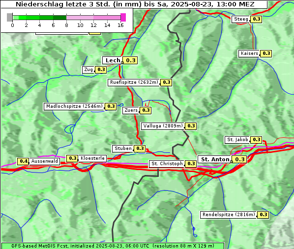 Niederschlag, 23. 8. 2025