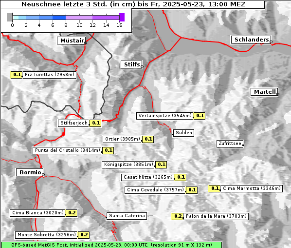 Neuschnee, 23. 5. 2025